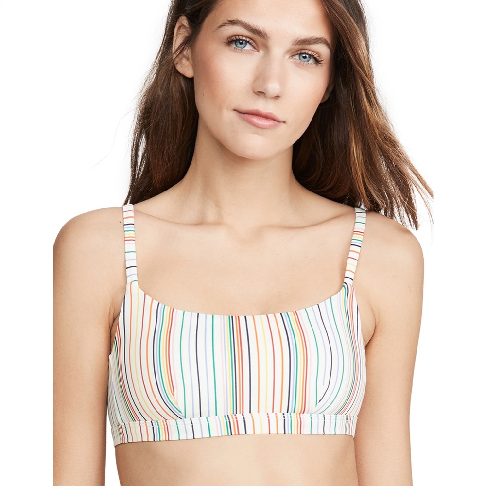 Madewell swim bikini top in rainbow stripe